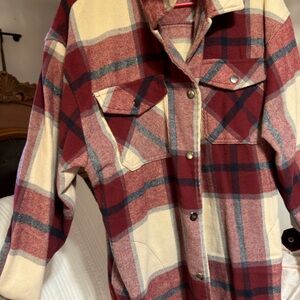 Plaid Button-Up Shirt Jacket